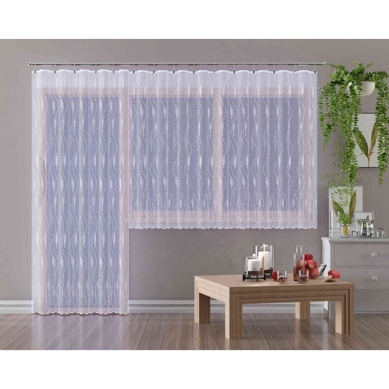 Záclona žakárová, Edison metráž, bílá 150 cm