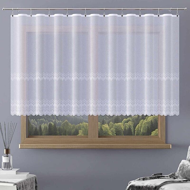 Záclona žakárová, Valentina metráž, bílá 110 cm