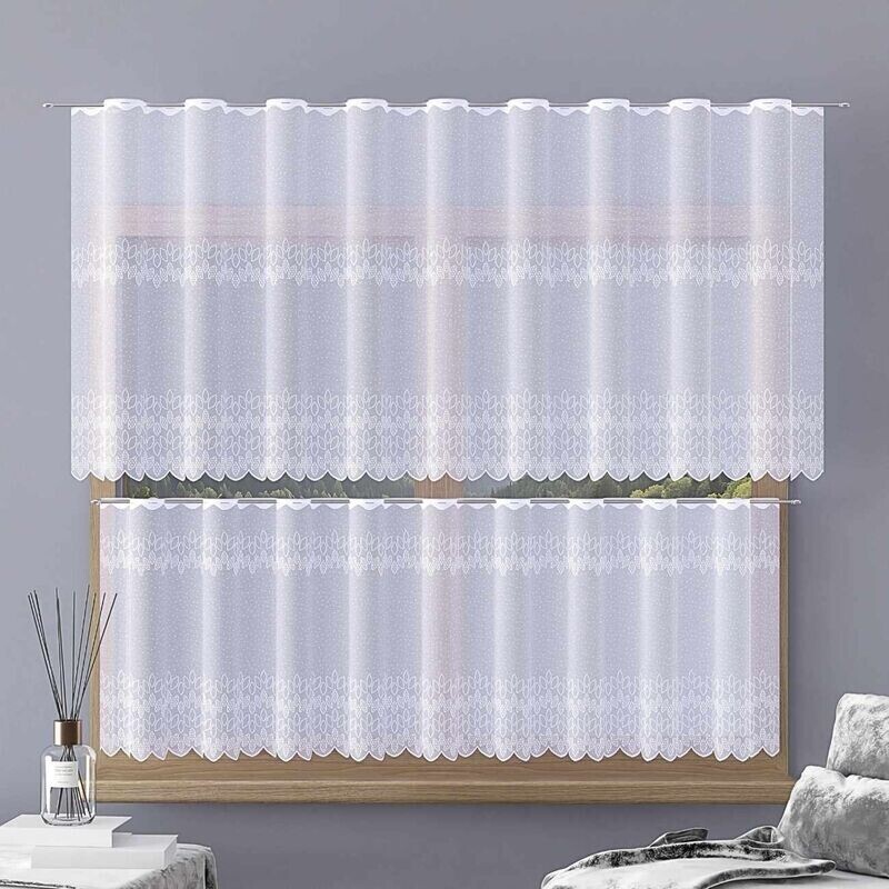 Záclona žakárová, Valentina metráž, bílá 50 cm