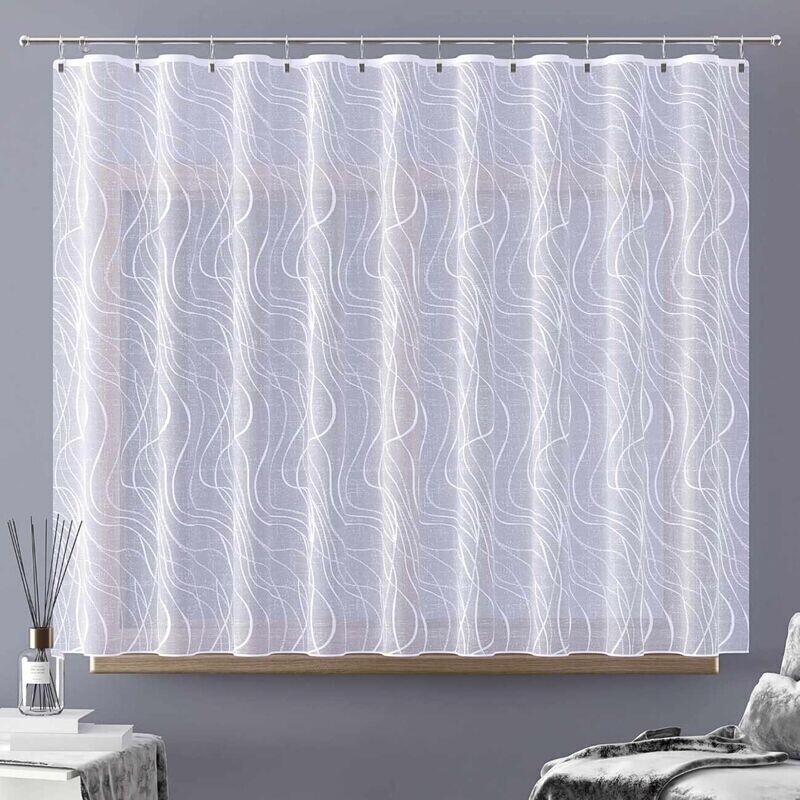 Záclona žakárová, Vivien metráž s olůvkem, bílá 160 cm