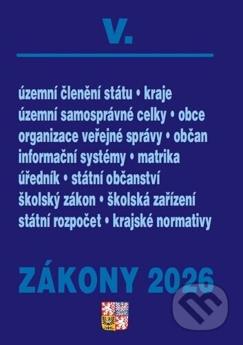 Zákony V 2026 – Veřejná správa, Školství - Poradce s.r.o.