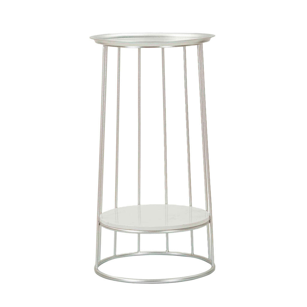 KONFERENČNÍ STOLEK, barvy stříbra, kov, kámen, 40/76/40 cm