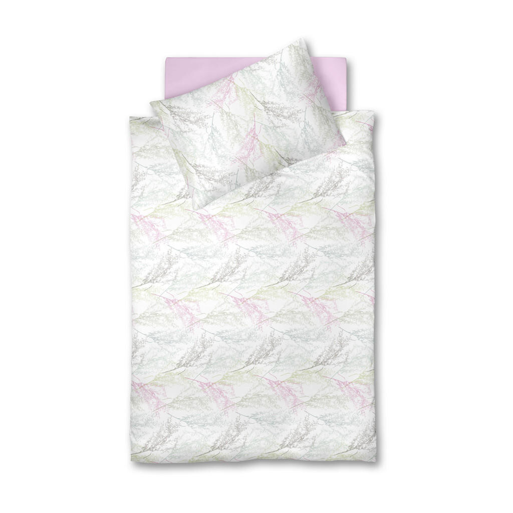 Fleuresse POVLEČENÍ, makosatén, bílá, světle růžová, šedobéžová, šalvějově zelená, 140/200 cm