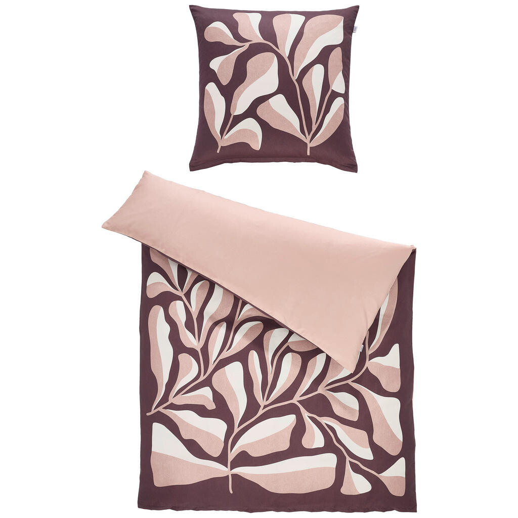 Schöner Wohnen OBOUSTRANNÉ POVLEČENÍ, satén, krémová, světle růžová, červenohnědá, 135/200 cm