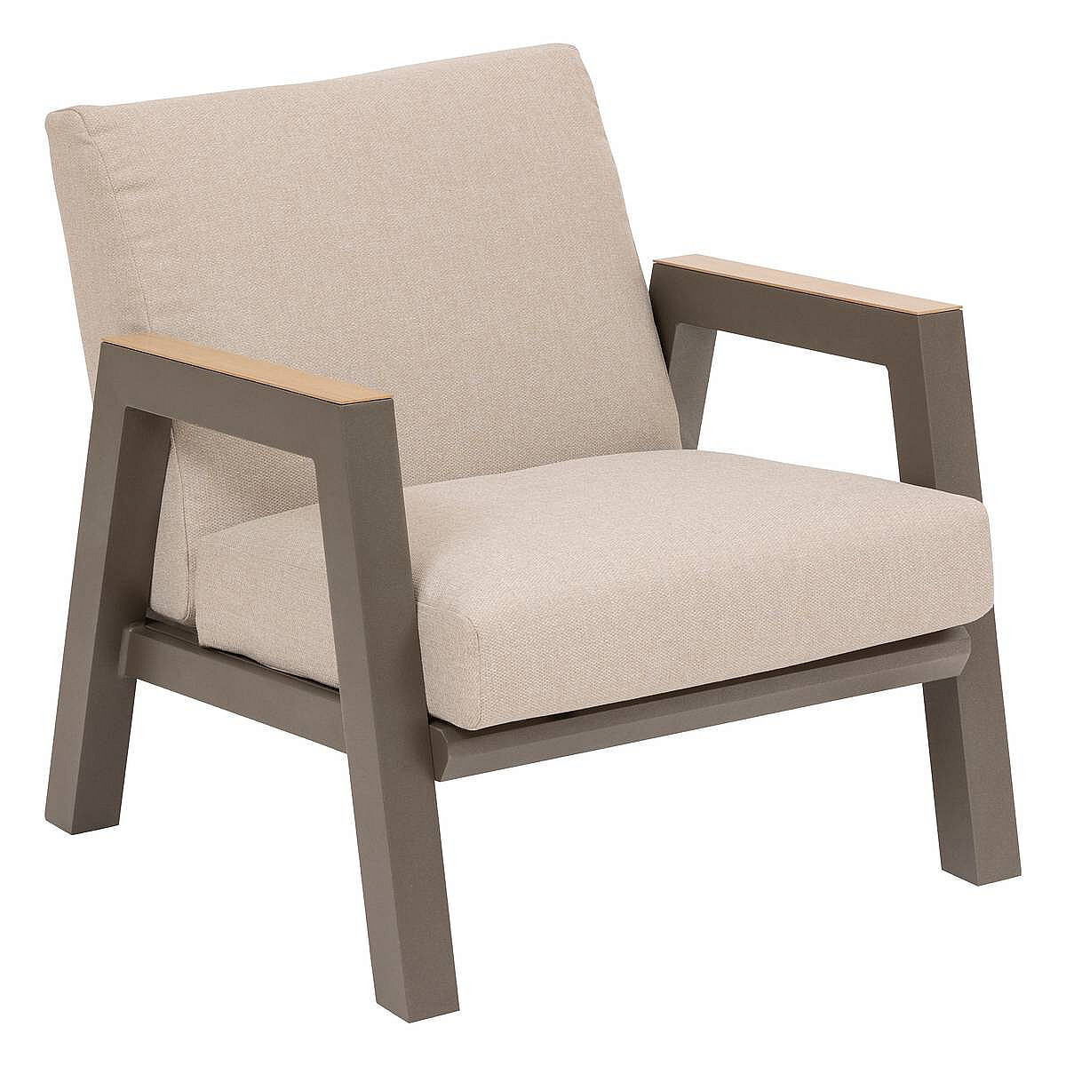 DEOKORK Hliníkové křeslo HELIOS (šedo-hnědá)