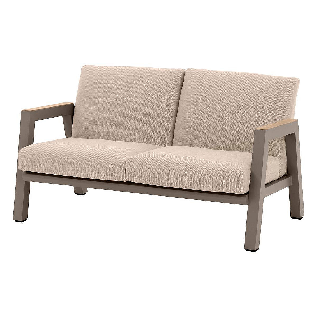 DEOKORK Hliníková 2-místná lavice HELIOS (šedo-hnědá)