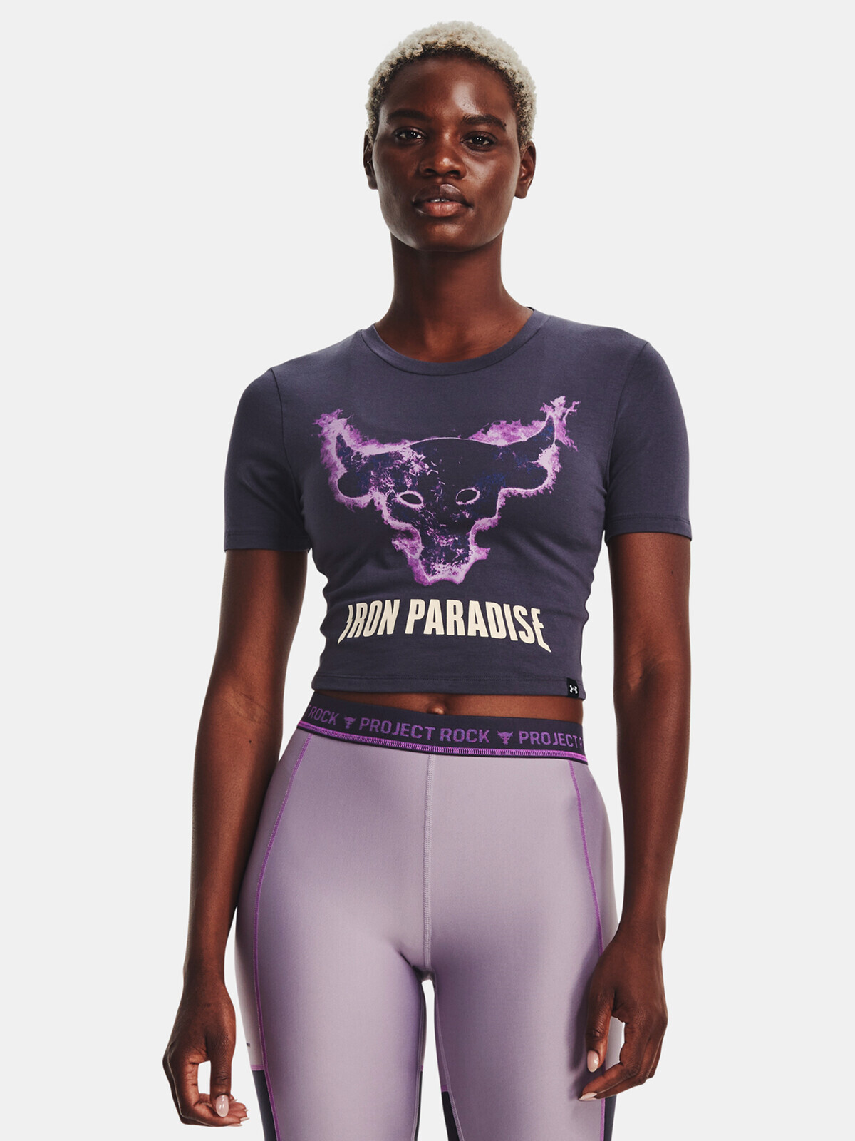 Dámské tričko Under Armour UA Pjt Rck Disrupt Bull SS-GRY