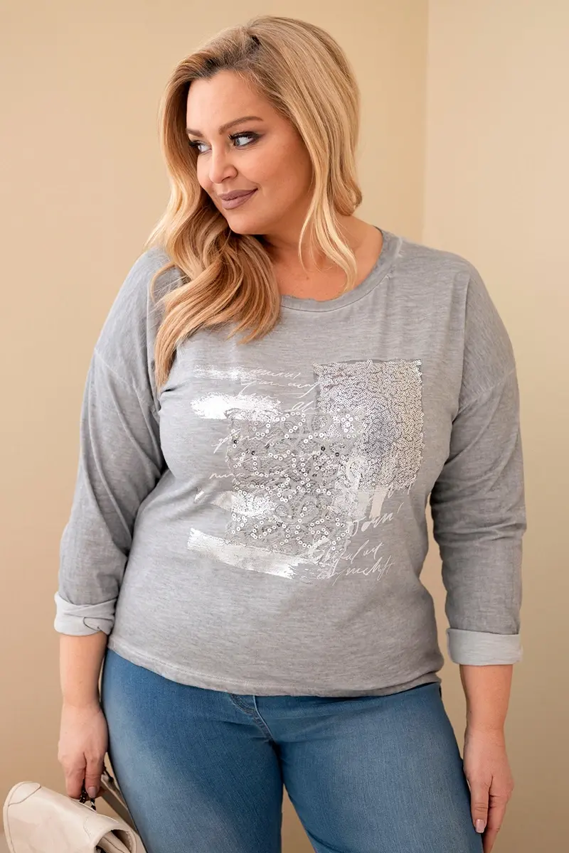 Plus size dámská halenka s potiskem