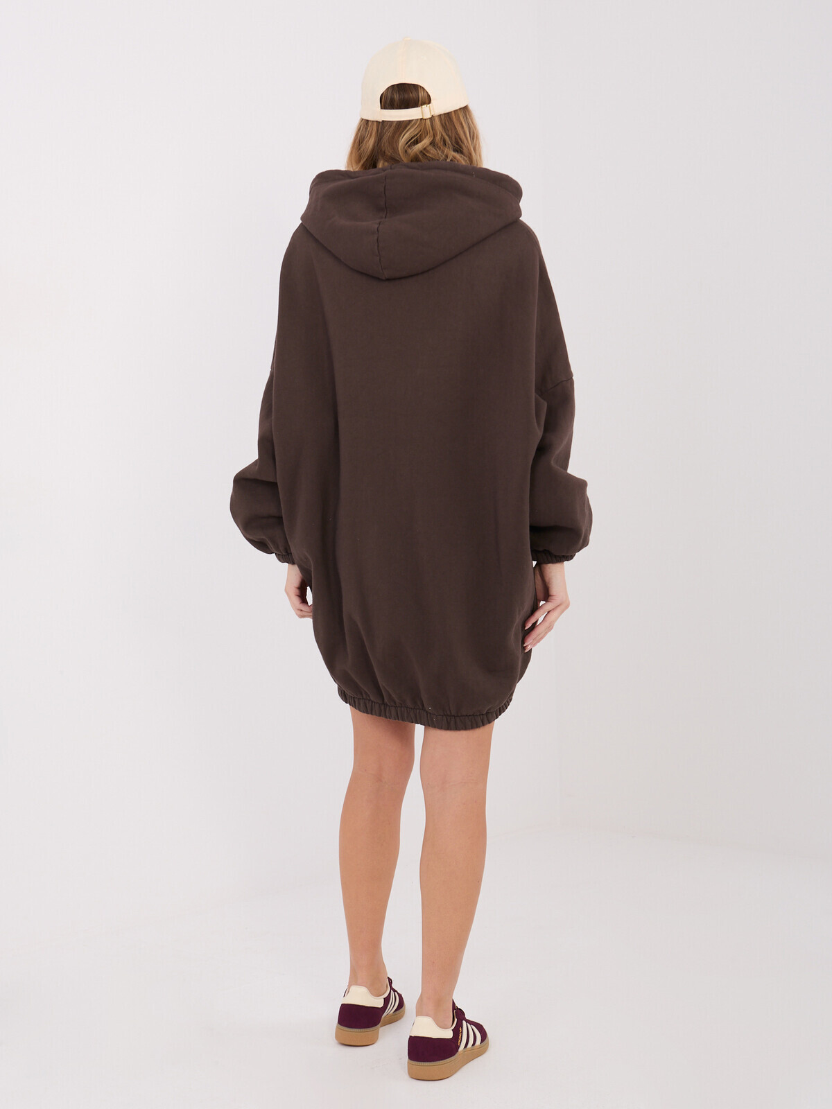 Dámská mikina s kapucí, tmavě hnědá