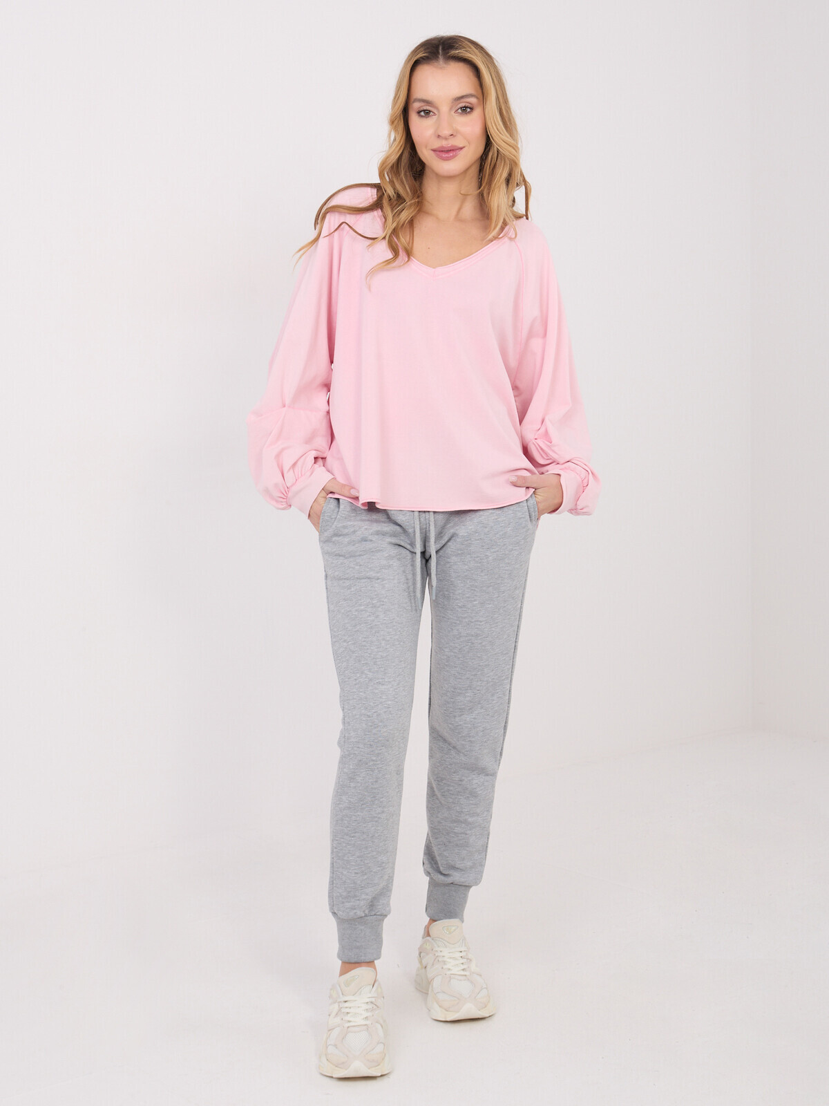 Růžová halenka s dlouhými rukávy