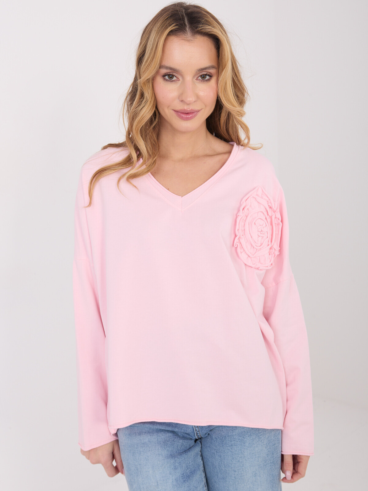 Růžová halenka s květinovým vzorem