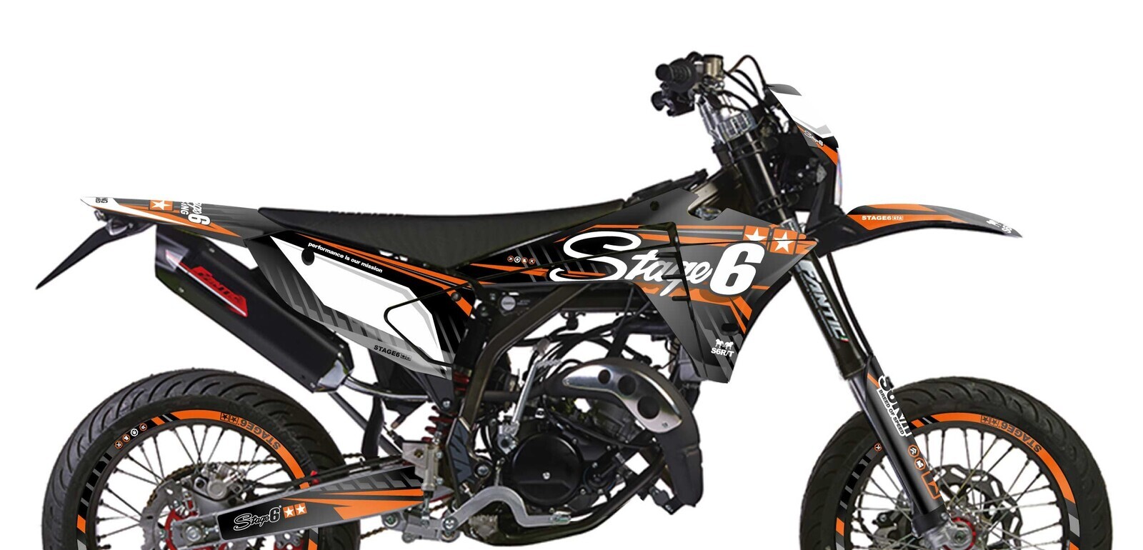 Sada samolepek Fantic XM 50 od 2023 Stage6 oranžová