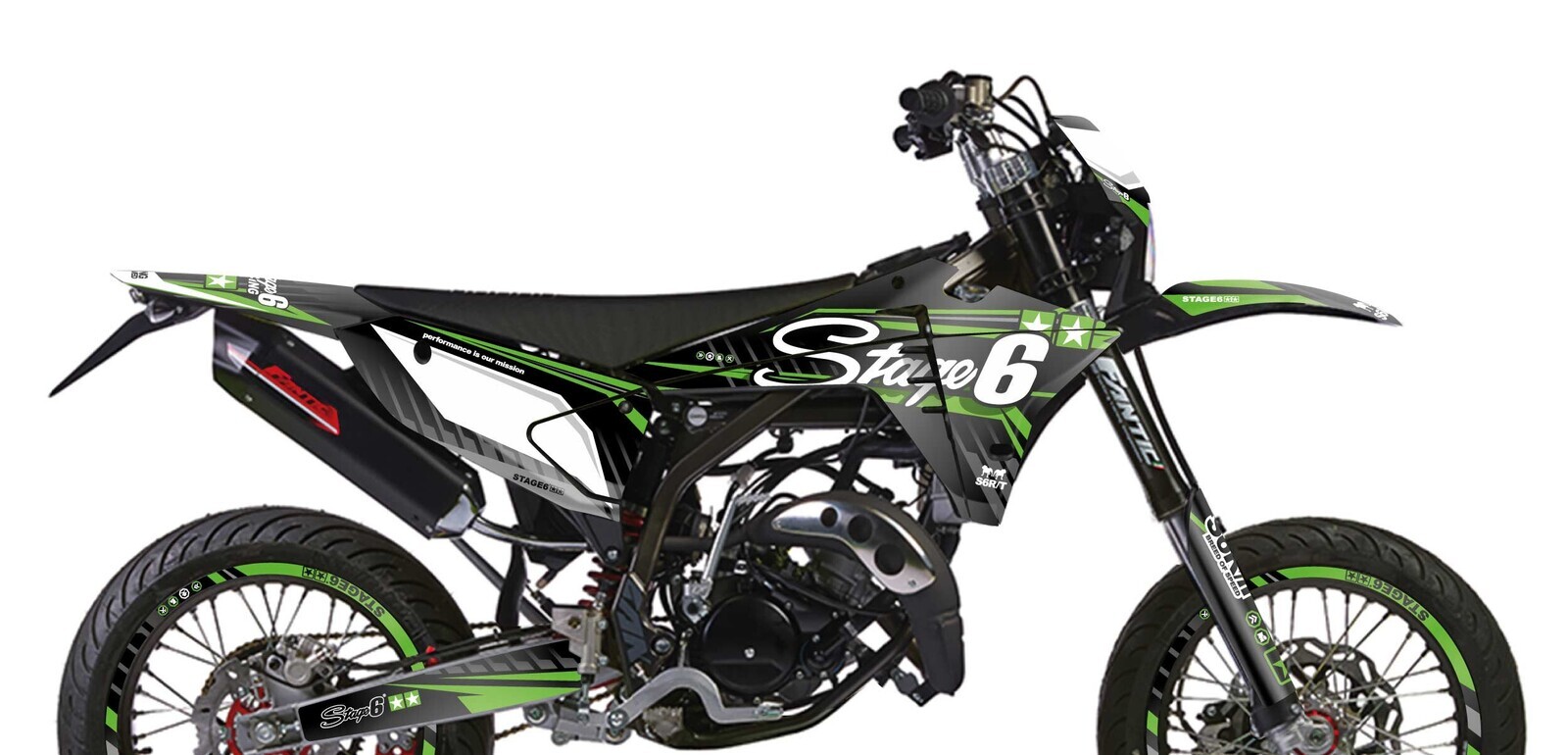 Sada samolepek Fantic XM 50 od 2023 Stage6 zelená