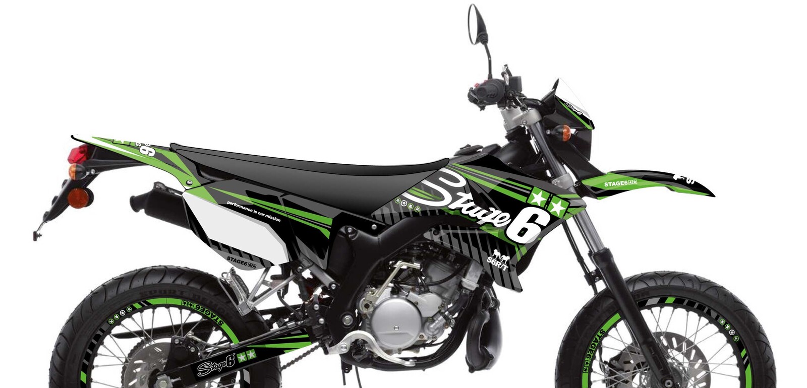 Sada samolepek Yamaha DT 50 Stage6 zelená
