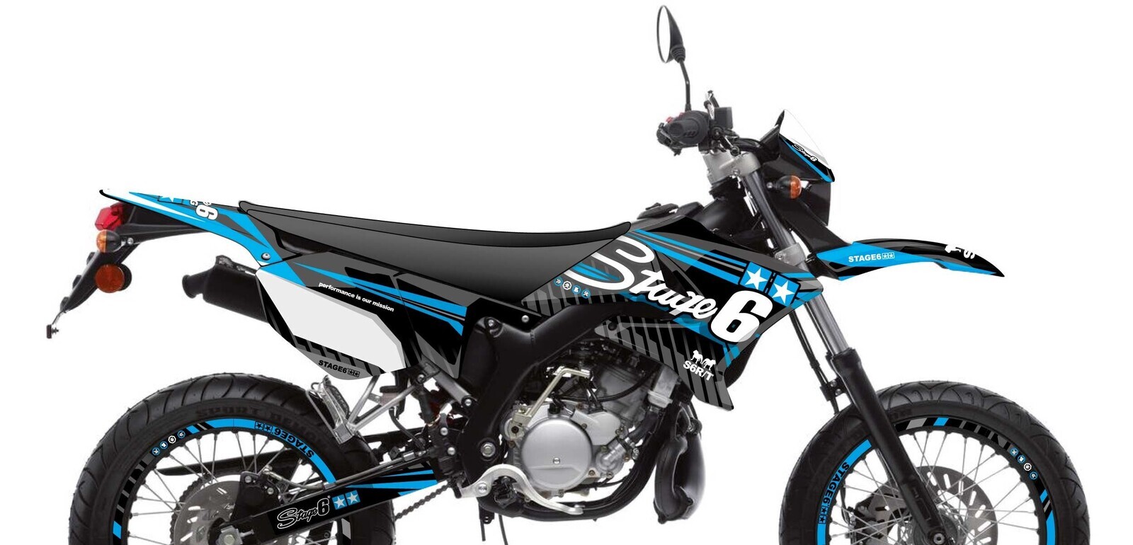 Sada samolepek Yamaha DT 50 Stage6 modrá