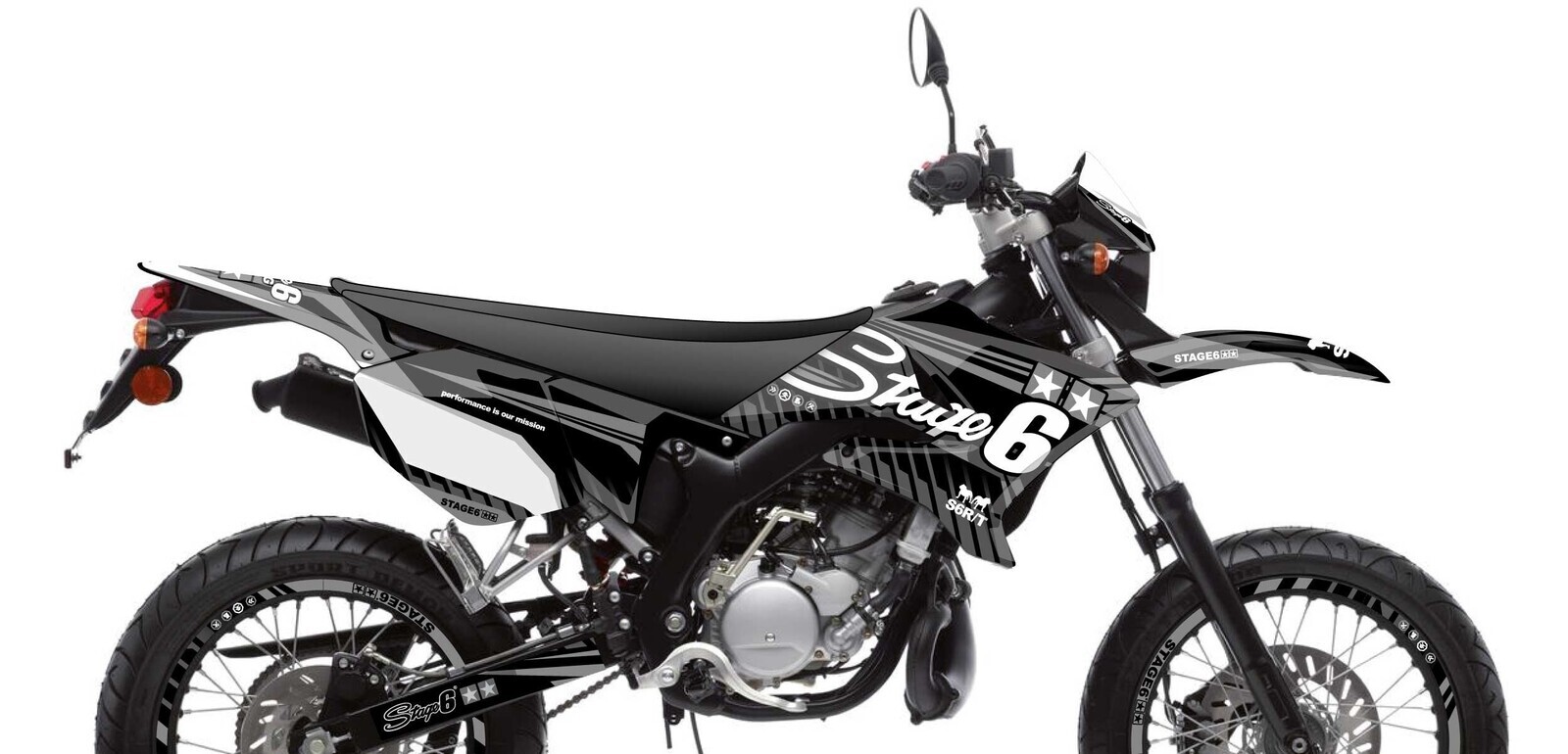 Sada samolepek Yamaha DT 50 Stage6 černá