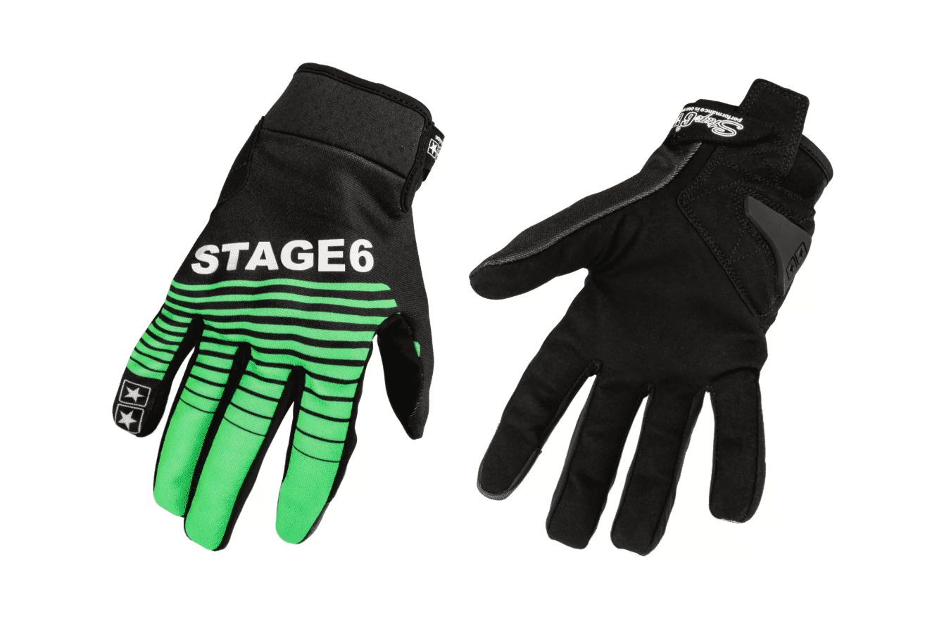 Motocyklové rukavice Stage6 Street Pure zelená / černá M