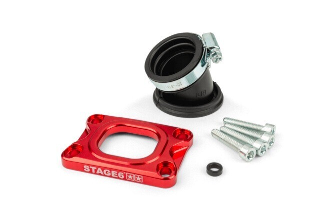 Příruba Stage6 360° AM6 / Derbi červená PWK 19 - 28mm