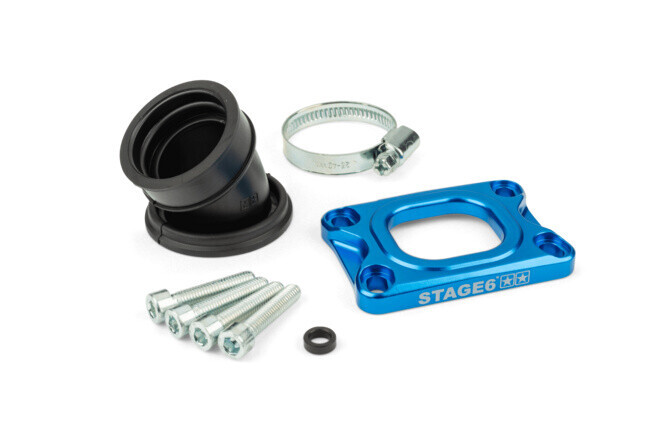 Příruba Stage6 360° AM6 / Derbi modrá PWK 19 - 28mm