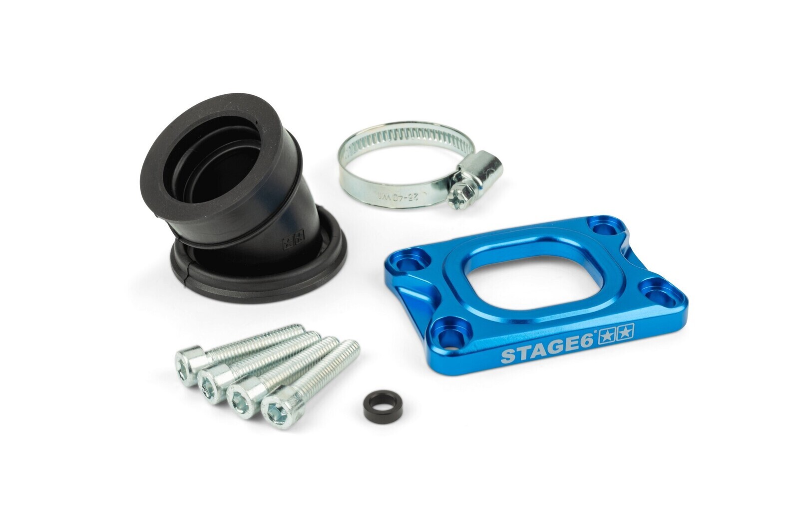 Příruba Stage6 360° AM6 / Derbi modrá Mikuni TM24