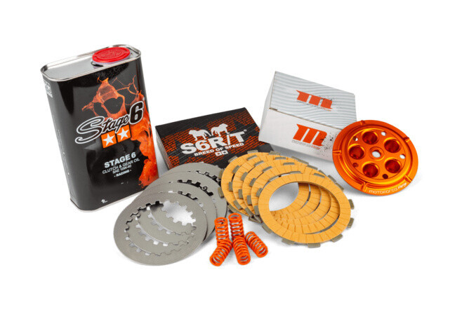 Spojka Stage6 R/T CNC + přítlačný talíř + olej – Derbi