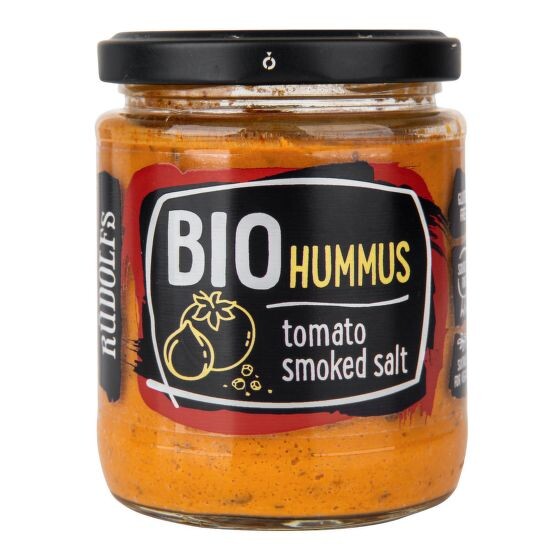 Rudolfs Hummus- pomazánka cizrnová s rajčaty a uzenou solí BIO 180 g