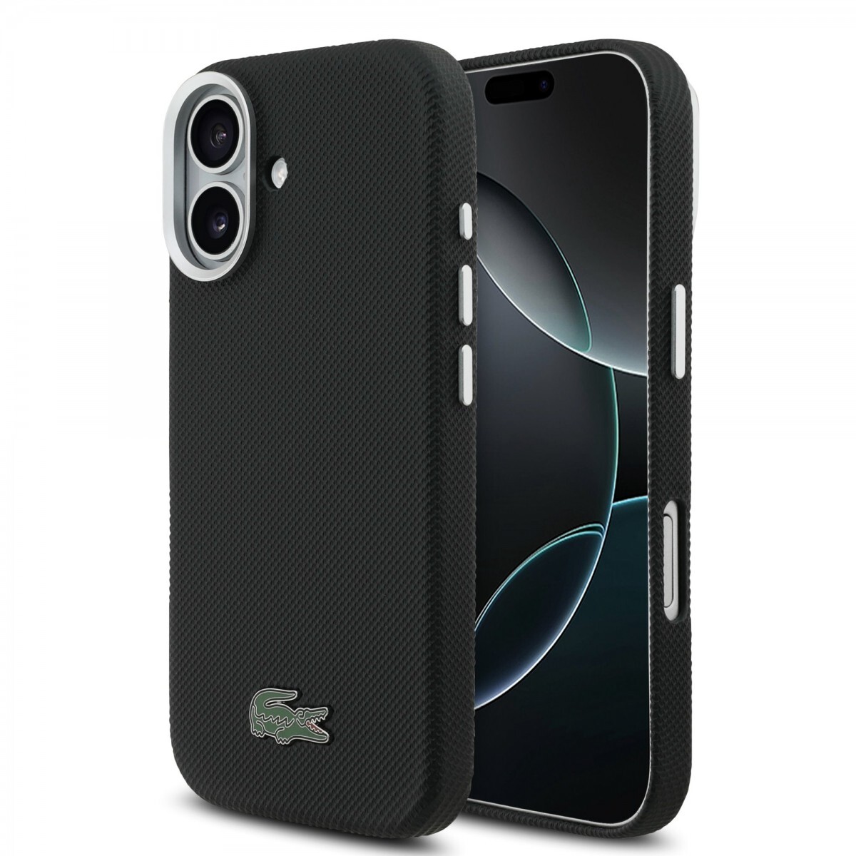 Zadní kryt Lacoste Iconic Petit Pique Metal Logo MagSafe pro iPhone 17 Black