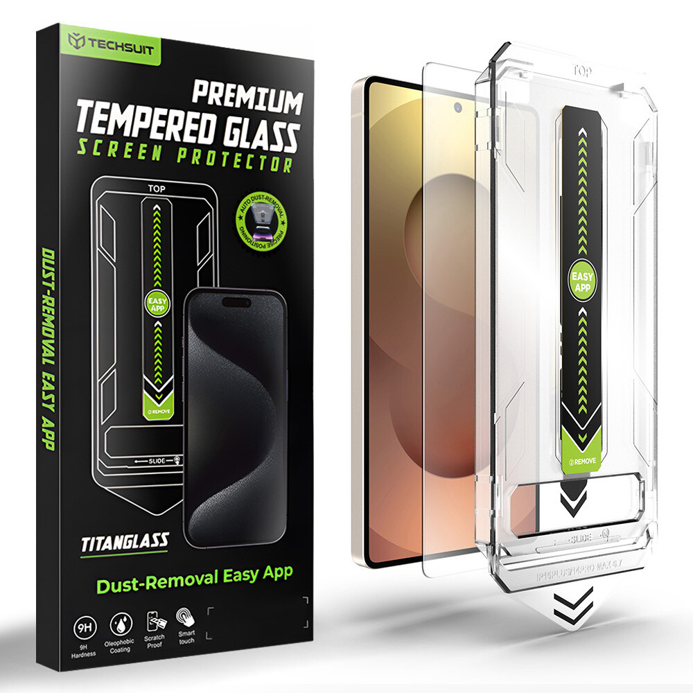 Techsuit - [kompatibilní s odemykáním otiskem prstu] TitanGlass CrystalHD - Samsung Galaxy S26 Ultra - čirý