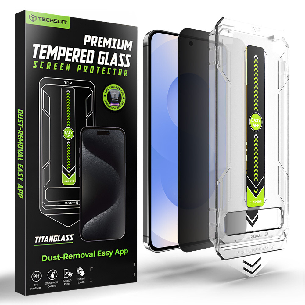 Techsuit - [kompatibilní s odemykáním otiskem prstu] TitanGlass CrystalHD - Samsung Galaxy S26 - Privacy