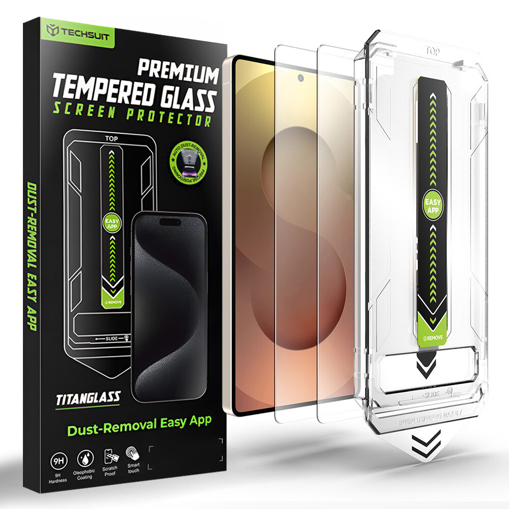 Techsuit - [kompatibilní s odemykáním otiskem prstu] TitanGlass CrystalHD (2 balení) - Samsung Galaxy S26 Ultra - čirý