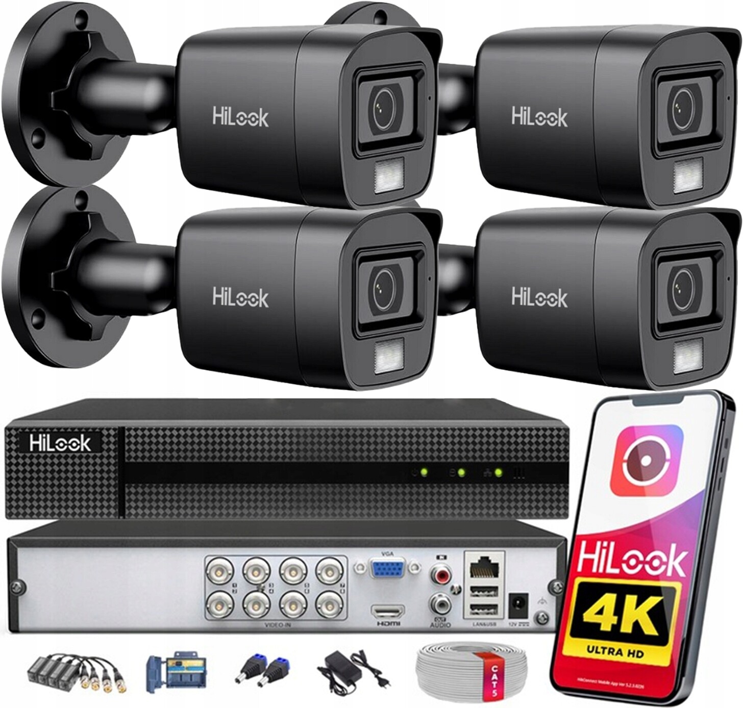 Sada monitorování 4 kamer TurboHD 8Mpx 4K HiLook od Hikvision Aplikace