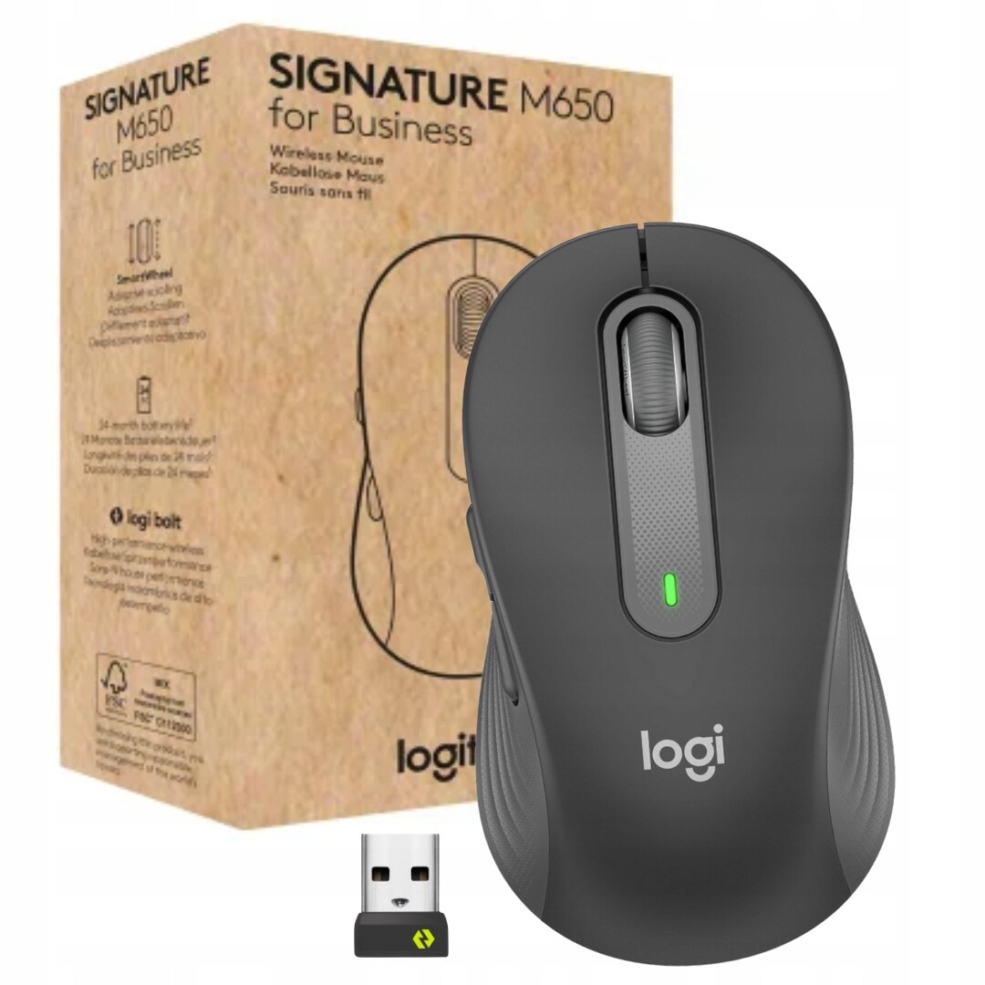 Myš Logitech M650 for Business Optická 4000 Dpi Bt Le 2,4GHz Kancelářská