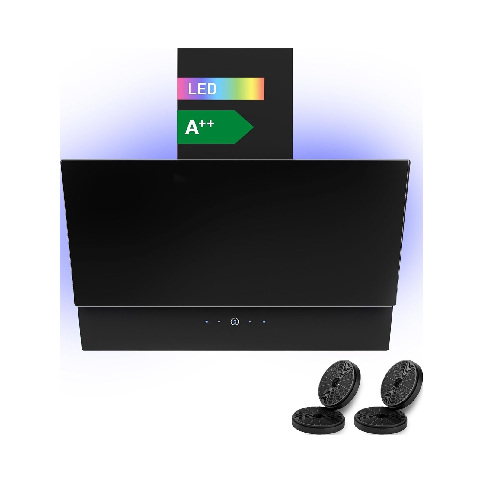 Digestoř sací výkon 560 m³/h odsavač par 60 cm Led uhlíkový filtr