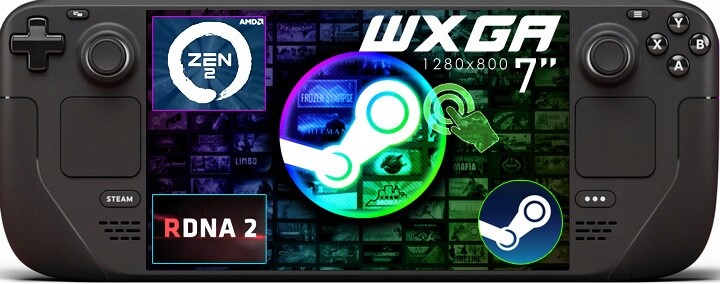 Přenosná konzole Valve Steam Deck Amd Zen 2 16GB 256GB Ssd 7