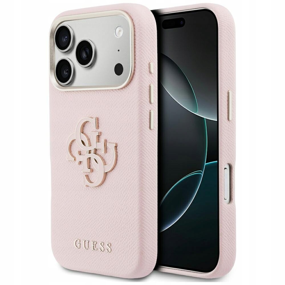 Pouzdro Guess Fw Resin Logo pro iPhone 17 Pro, růžové