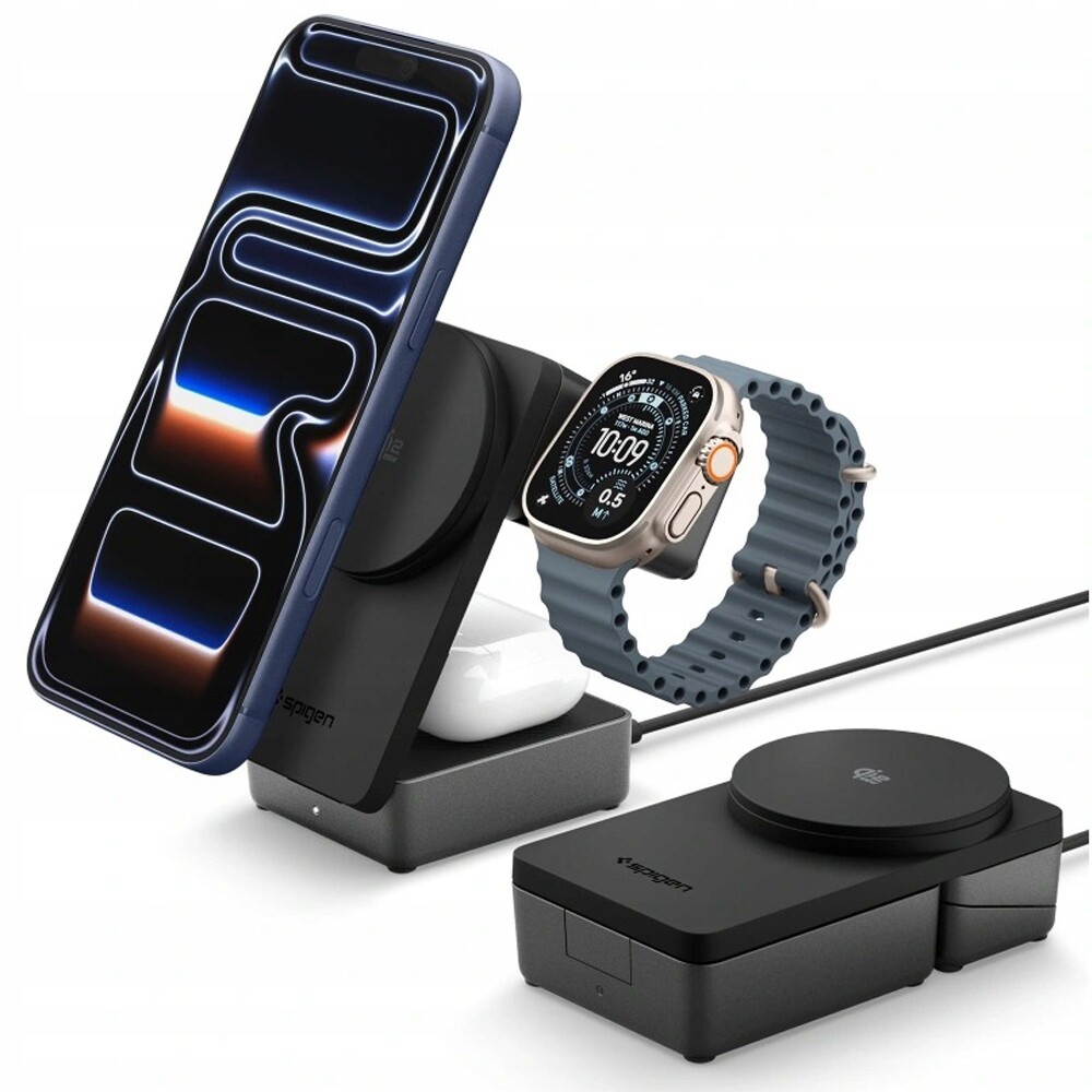 Spigen Skládací Indukční Nabíječka Magsafe Qi2.2 25W Pro Iphone Watch