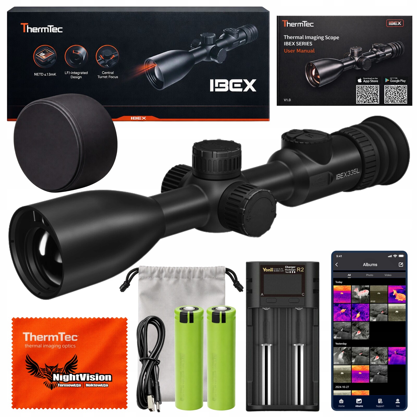 Termovizní dalekohled Termovizní zaměřovač ThermTec Ibex 335L Lrf