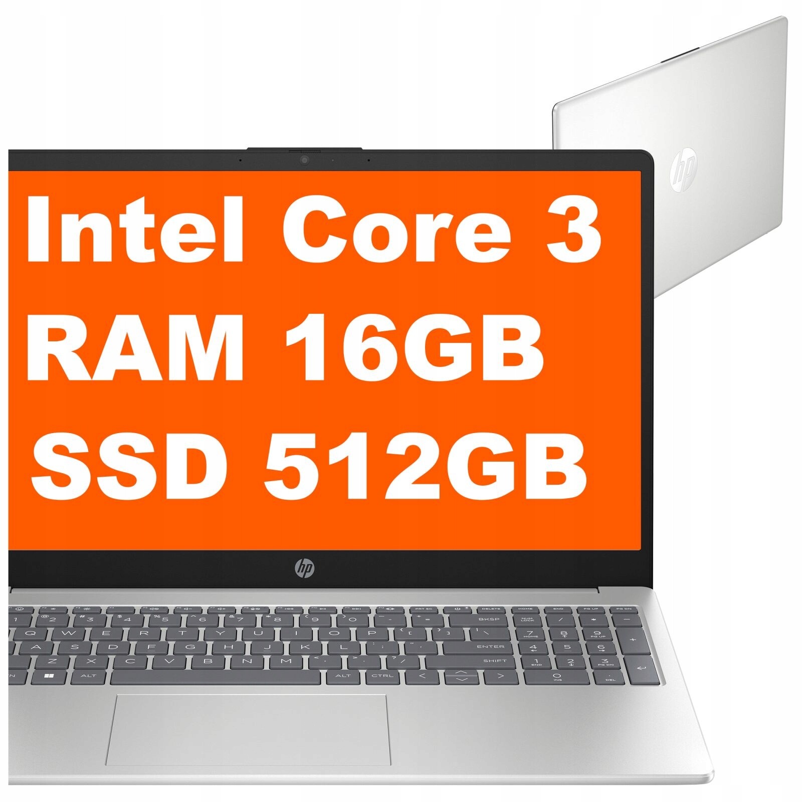 Notebook pro kancelářskou práci Hp 15 Intel Core 3 Ram 16GB Ssd 512GB Fhd Win 11