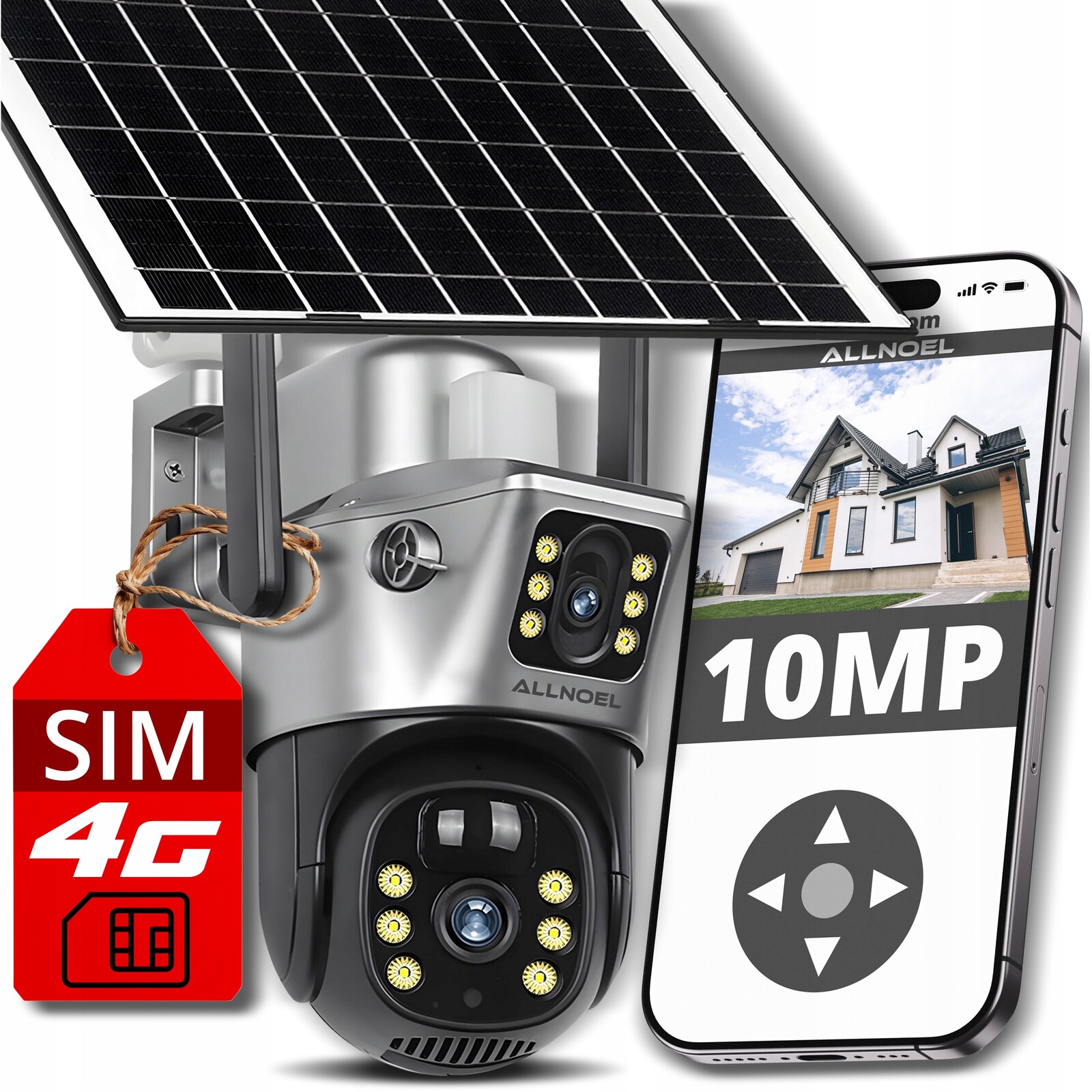 Otočná Solární Kamera 2 Objektivy 10 MPx Na Sim Kartu Lte Bezdrátová