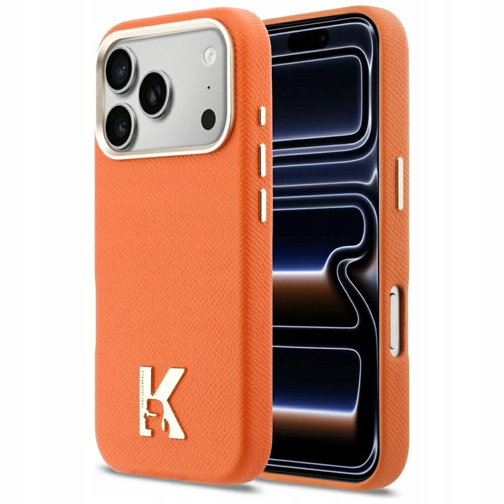 Pouzdro Karl Lagerfeld Karl Head Logo MagSafe pro iPhone 17 Pro oranžové