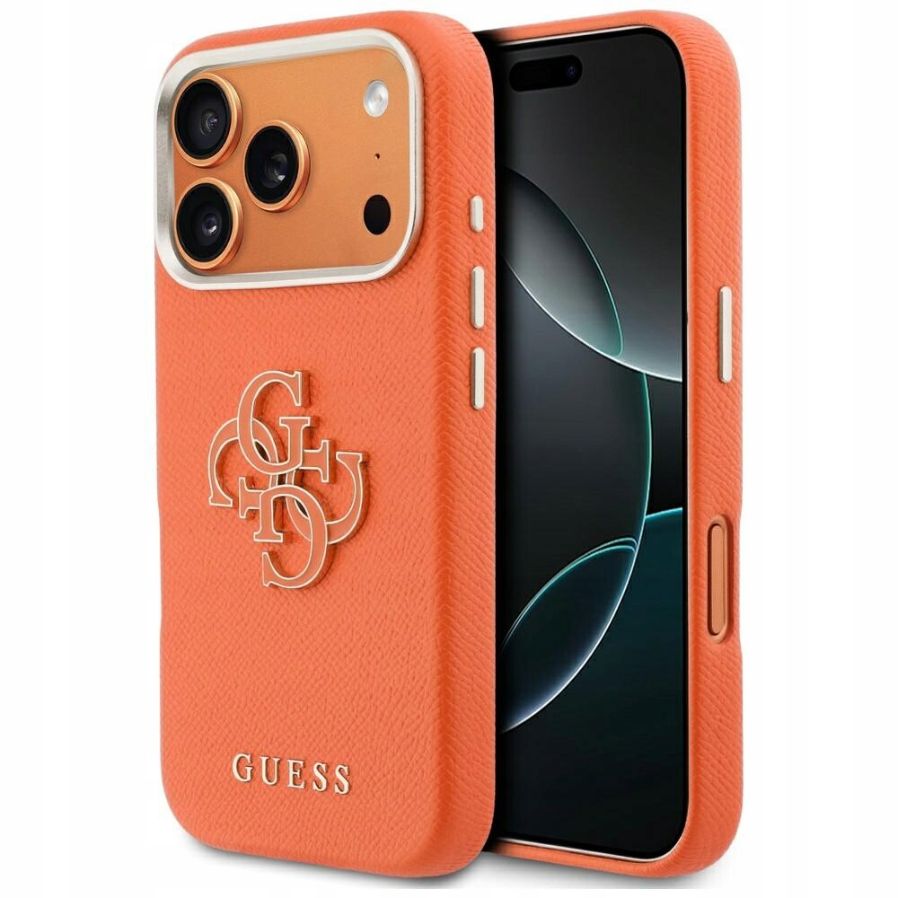 Pouzdro Guess Fw Resin Logo pro iPhone 17 Pro Max oranžové