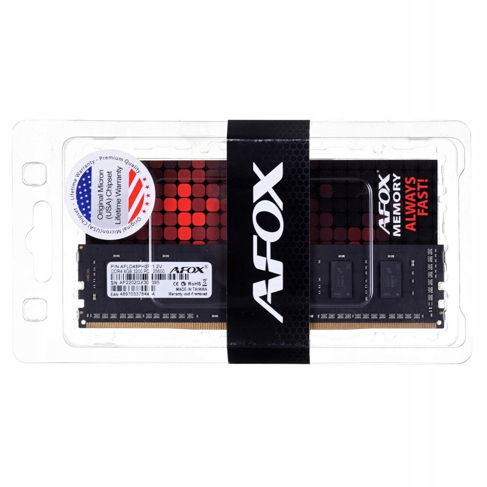 paměť Ram Afox DDR4 16GB 3200MHZ Micron Chip CL22 XMP2