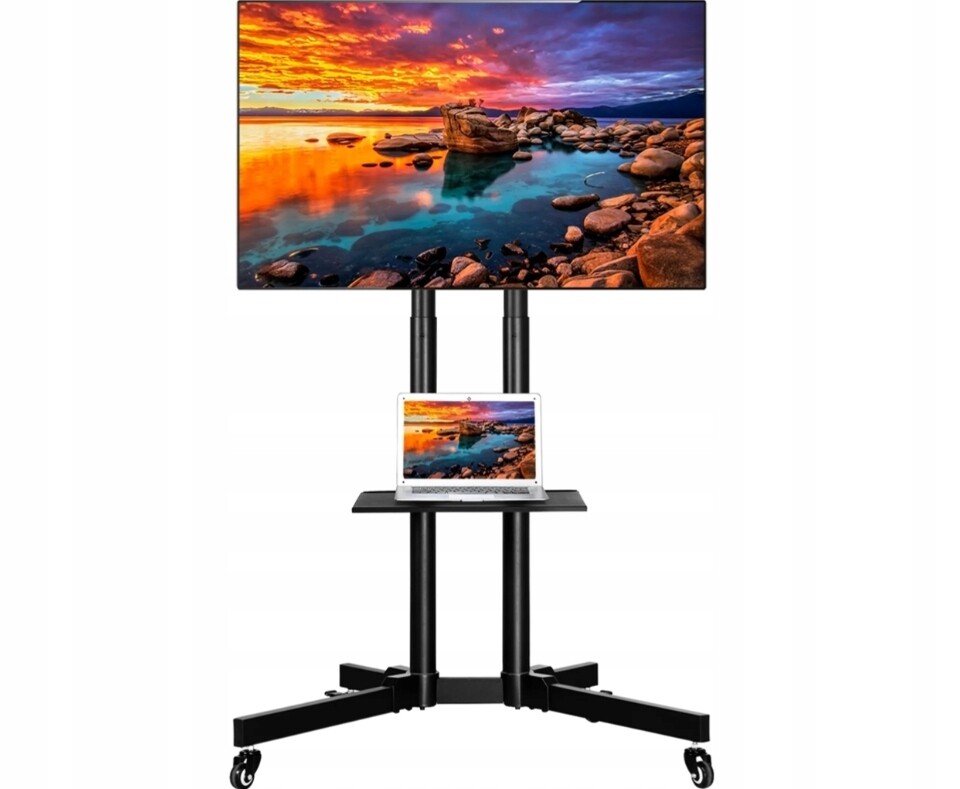Stojan pod televizor na kolečkách s nastavitelnou výškou Vesa 400 x 400 až 40 kg