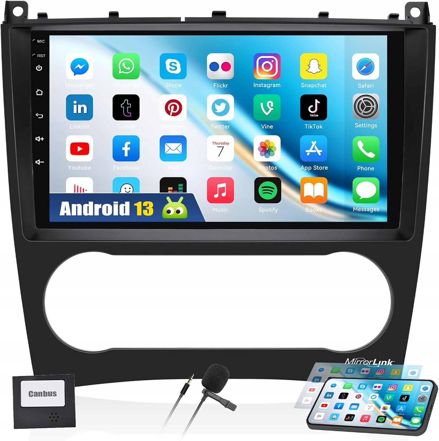 Rádio Navigace Android Mercedes W203 W209 C-Class 9