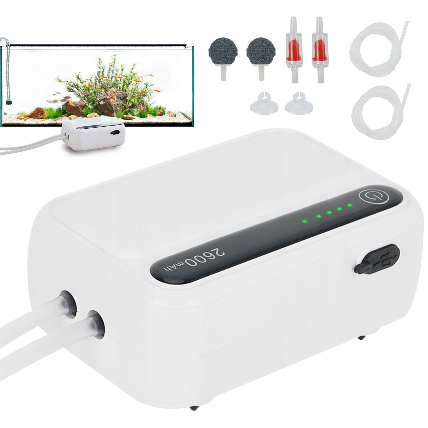Vzduchová Pumpa Do Akvária Se Dvěma Režimy Provozu Pro Nádrže O Objemu 30 100 L