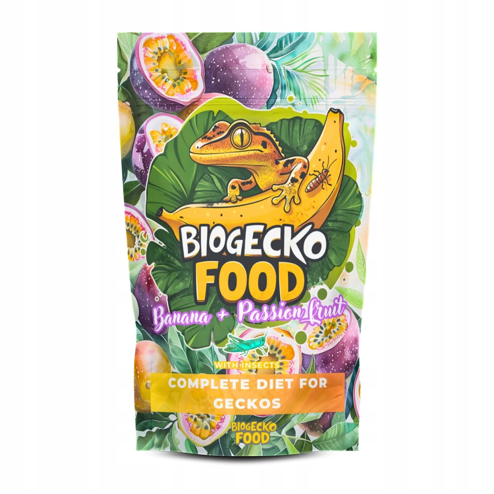 BioGecko Food Krmivo pro gekony a otřesy Banán Marakuja Hmyz 100 g