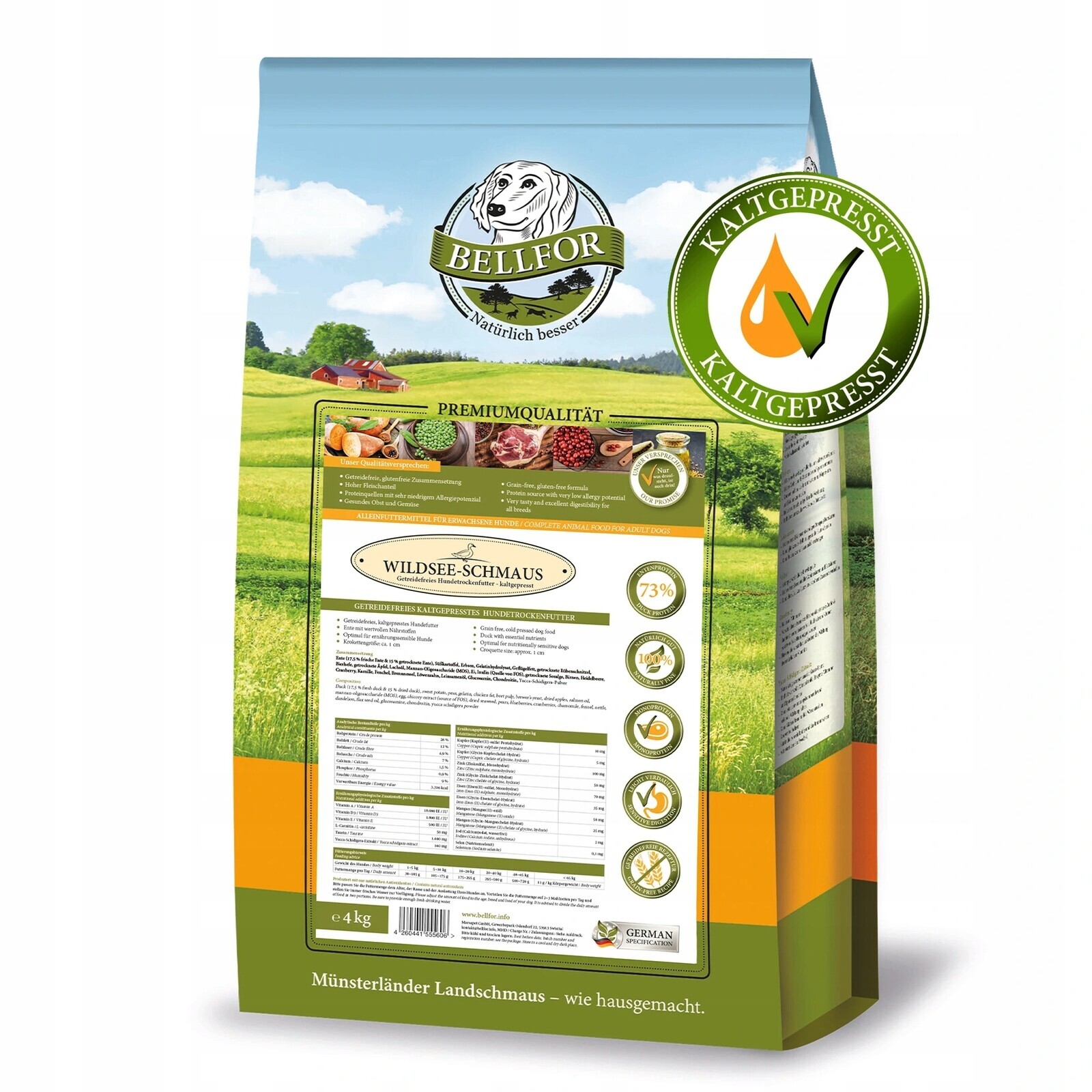 Wildsee Schmaus kachní granule za studena lisované 28573/4KG