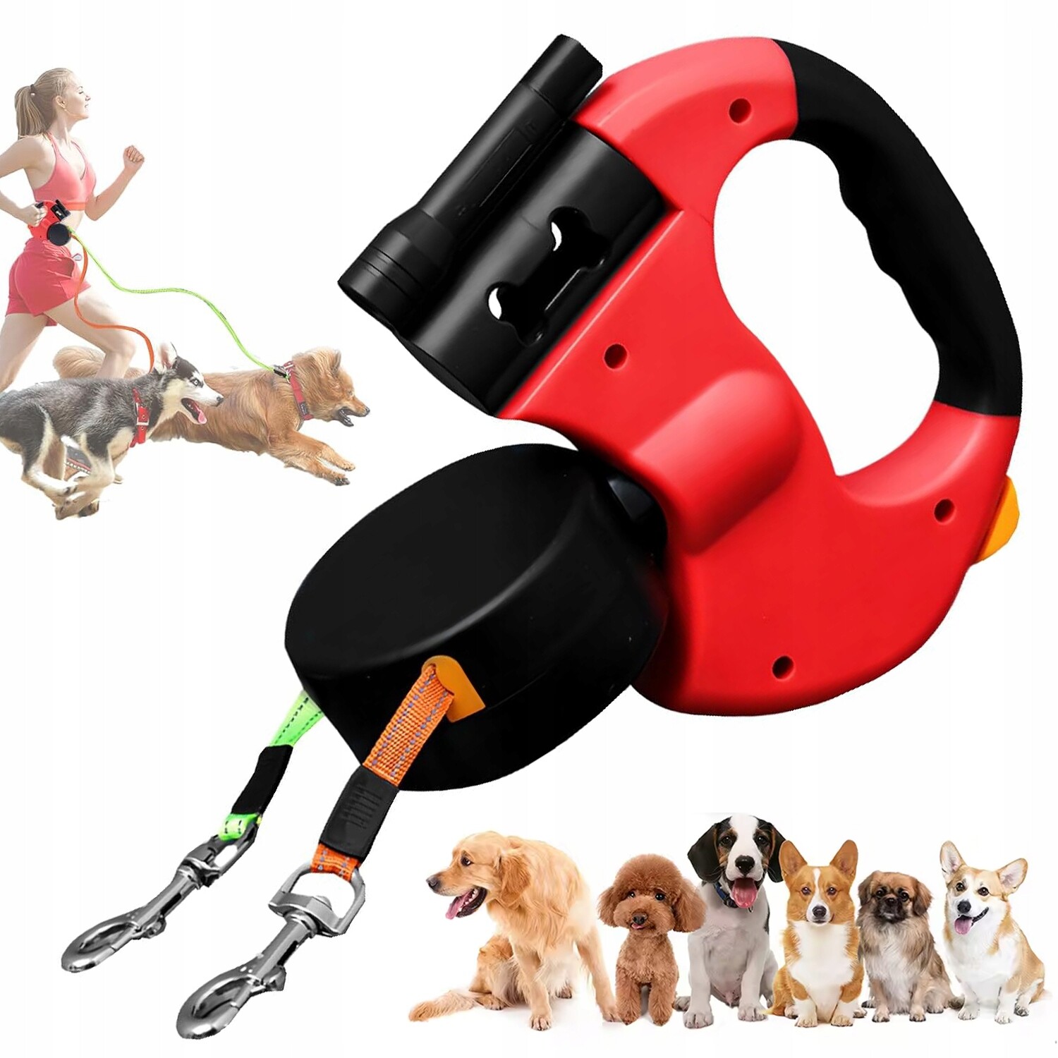 Vodítko 3M Pro Psa Dvojitá Automatická Pro Všechny Typy Psů