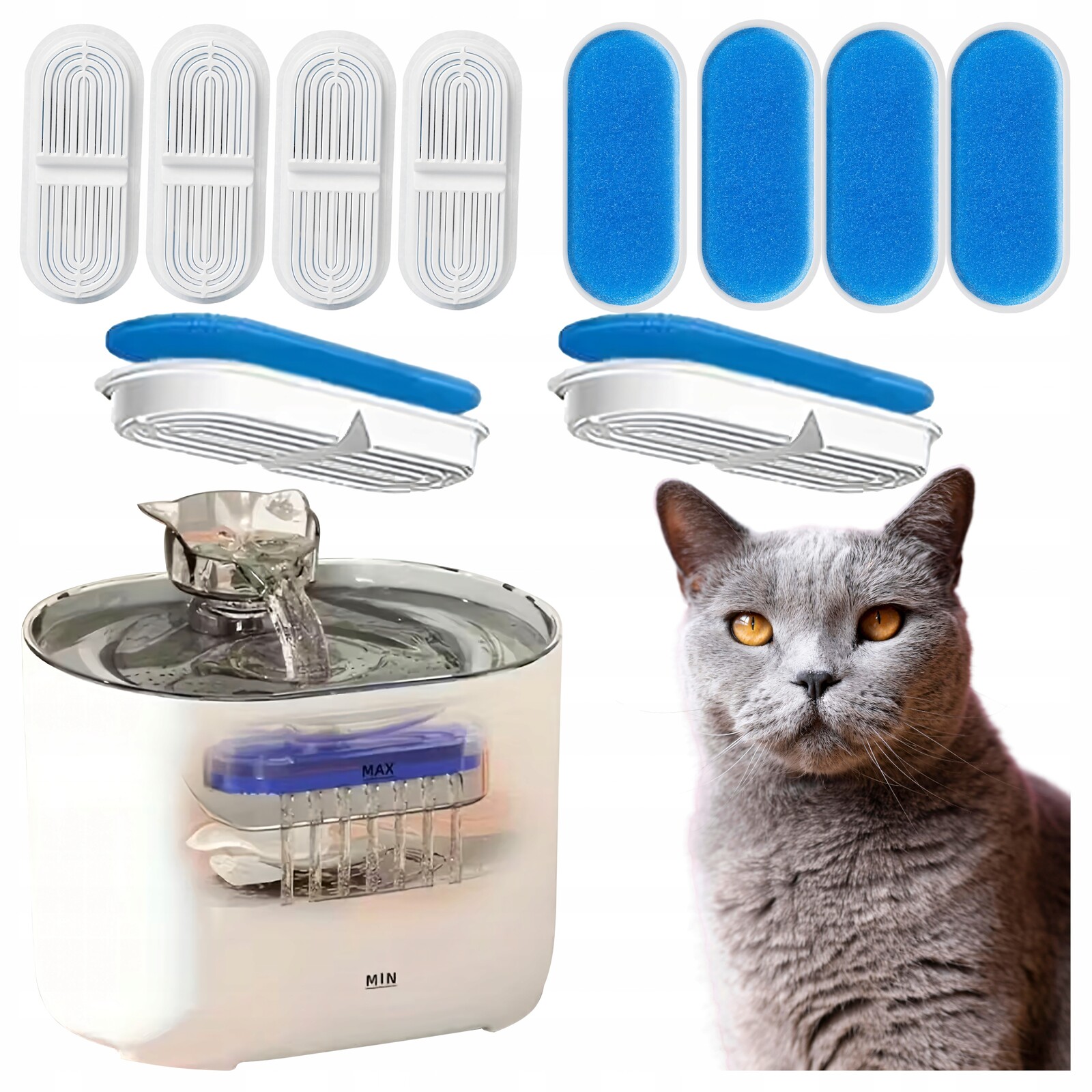 Sada náhradních filtrů pro fontánu napáječky pro psa kočku 8ks