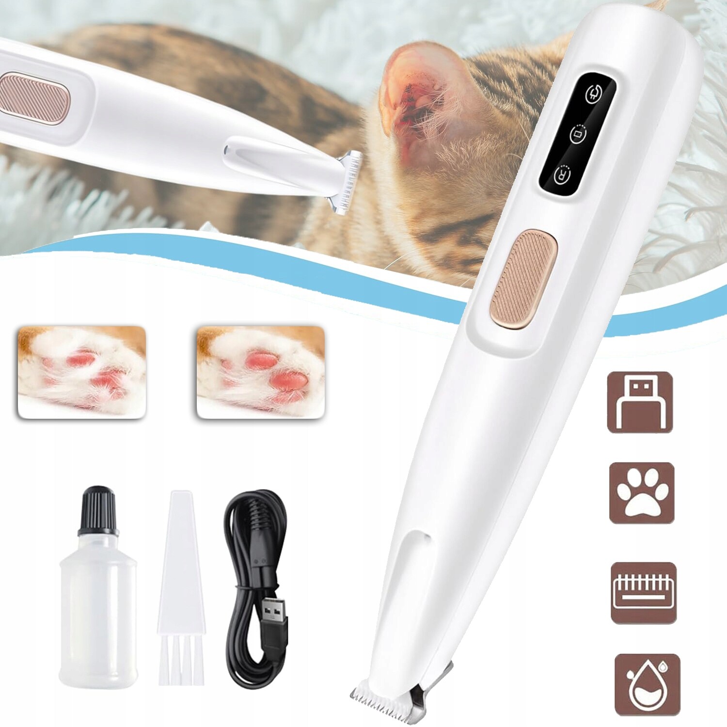 Elektrický Bezdrátový Zastřihovač Tlap, Psů, Koček, Tlap